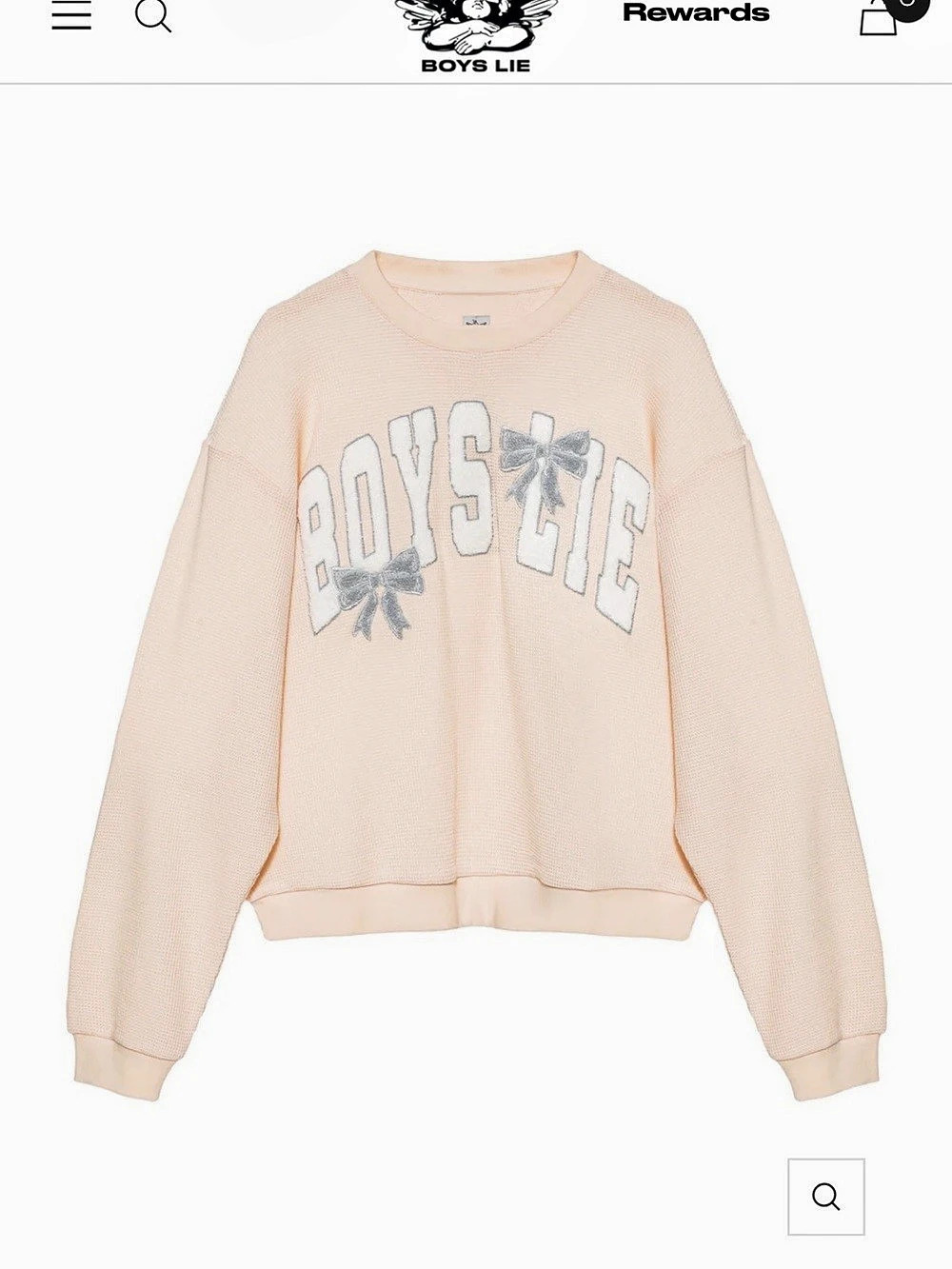 Boys Lie Graphic Sweatshirt Pink Medium NWT